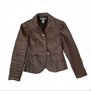 ☀️ Banana Republic Brown Shirred-Shoulder Blazer